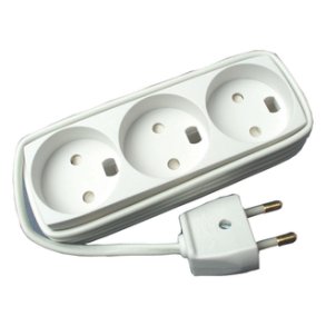 Stikdse 3 udtag 2,5m ledning hvid