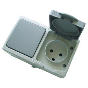 IP54 Stnktt kombi stikk.+afbr. vandret