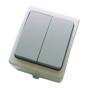 IP54 afbryder krone (dobbelt) gr