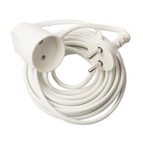 Forlngerledning MP3/F3 u/jord 5m hvid