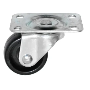 Mbelhjul 30 mm, Drejelig - Sort plast