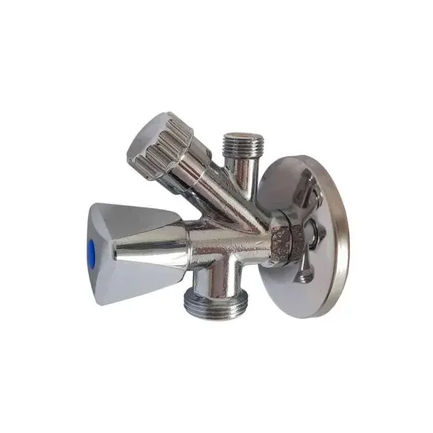 Vinkelventil m/aftap 1/2"x3/8" 3/4"
