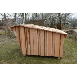 Mini Shelteret, i dansk lrketr er bygget af holdbart lrke- og douglastr fra danske skove.