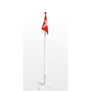 1,60M TRSTANG HVID m/FOD & FLAG