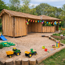 B�lhytte (oktogon) med l�skur - kalmartag