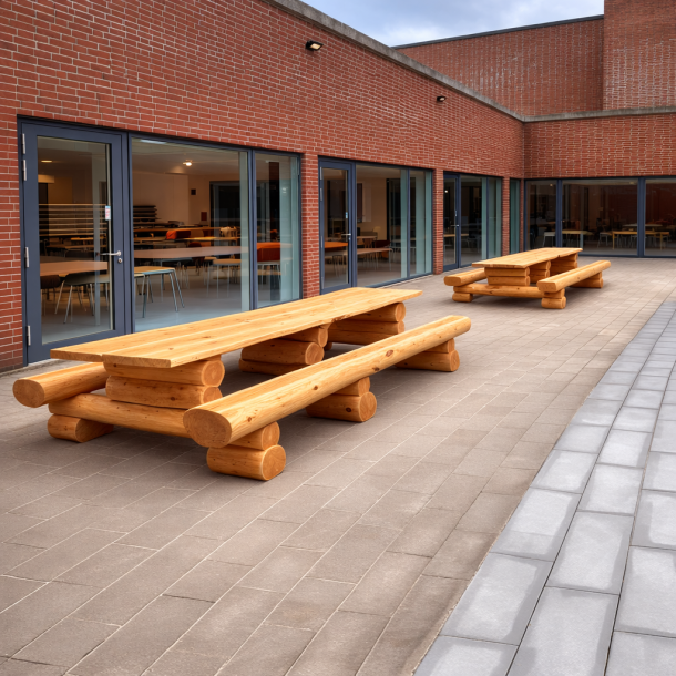 Bord med b�nke i stammer (4,2 meter)