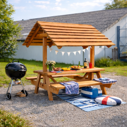 Bordb�nk s�t i douglas med kalmartag (samles�t)