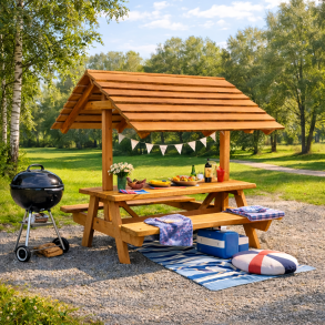 Bordb�nk s�t i douglas med kalmartag (samles�t) - 2