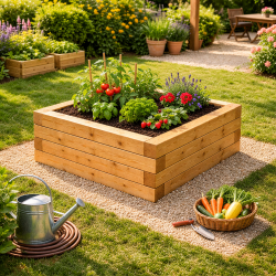 H�jbed i l�rketr� 1x1m.