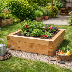 H�jbed i l�rketr� 1x1m. Leveres usamlet