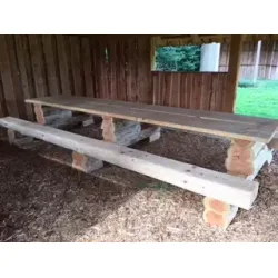 Bord med bnke i stammer (2,1 meter)