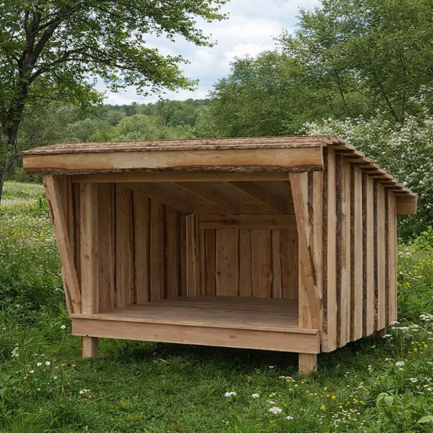 minishelter fra Oksb&oslash;l Savv&aelig;rk ved Bl&aring;vand Strand 