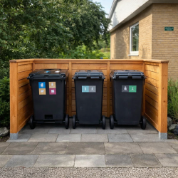 Skraldespandsskjuler til 3 spande