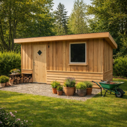 Udhus med ensidet tagh�ldning - 10,1kvm (Byg selv) 