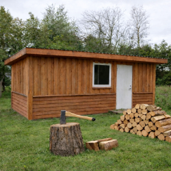 Udhus med ensidet tagh�ldning - 18,6kvm