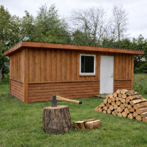 Udhus med ensidet tagh�ldning - 18,6kvm