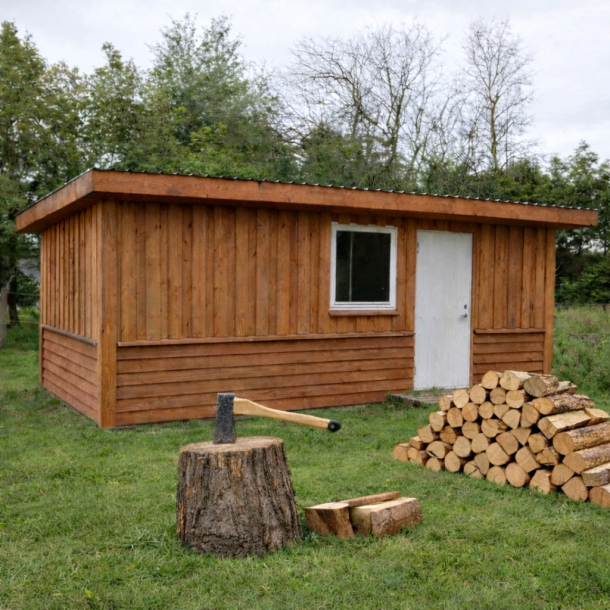 Udhus med ensidet tagh�ldning - 18,6kvm