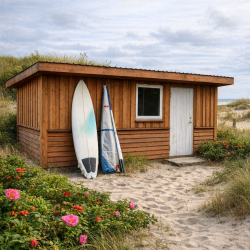 Udhus med ensidet tagh�ldning - 14,9kvm (Byg selv)