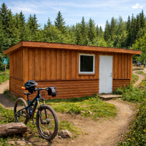 Udhus med ensidet tagh�ldning - 20,4 kvm (Byg selv)