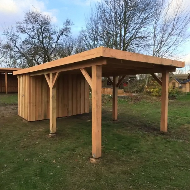 Carport med ensidet taghldning