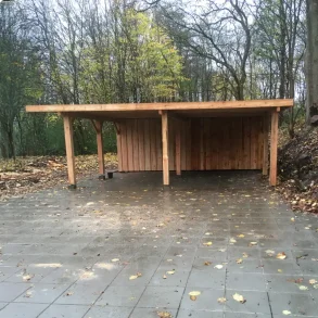 Dobbelt carport med ensidet taghldning