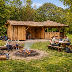 b�lhus med l�skur og spejdere