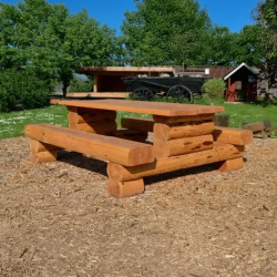 Bord med bnke i stammer (2,1 meter)