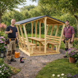 Bord/b�nk s�t m/tagpap tag (saml selv)