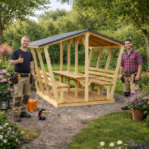 Bord/b�nk s�t m/tagpap tag (saml selv)