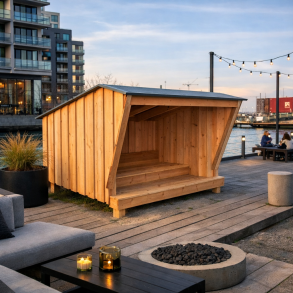 havnefronten ved solnedgang Urban Shelter 