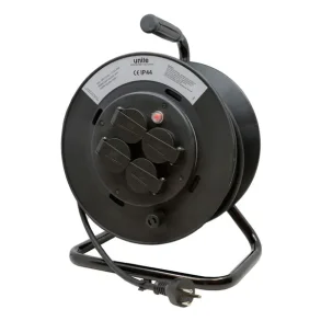 KABELTROMLE 4 UDTAG 35M M/J SORT/SO