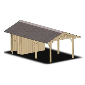 Carport med kip fra Oksbl Savvrk