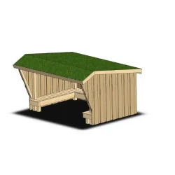 Rummeligt lynshelter i sthjde med indvendige bnke