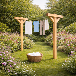 T�rrestativ i dansk L�rk - s�t a 2 stolper