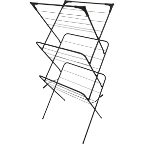 Trrestativ i 3 niveauer, sort, 14 m trreplads