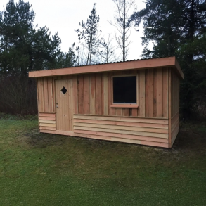 Udhus med ensidet taghldning - 13,4kvm (Byg selv)